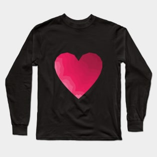 Polygonal heart with shades of pink and red Long Sleeve T-Shirt